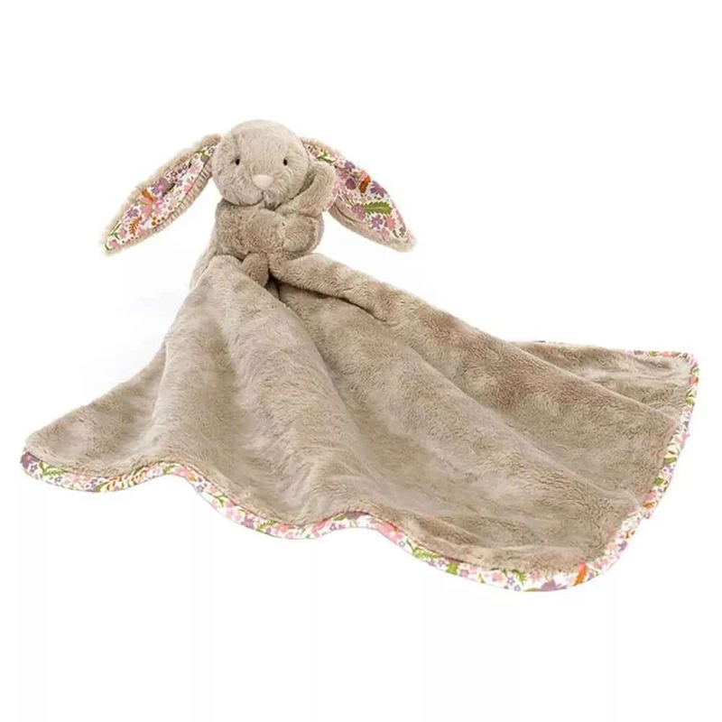 Stofftier Kuscheltier Hase mit Blumenöhrchen Petal – Beige 34 cm