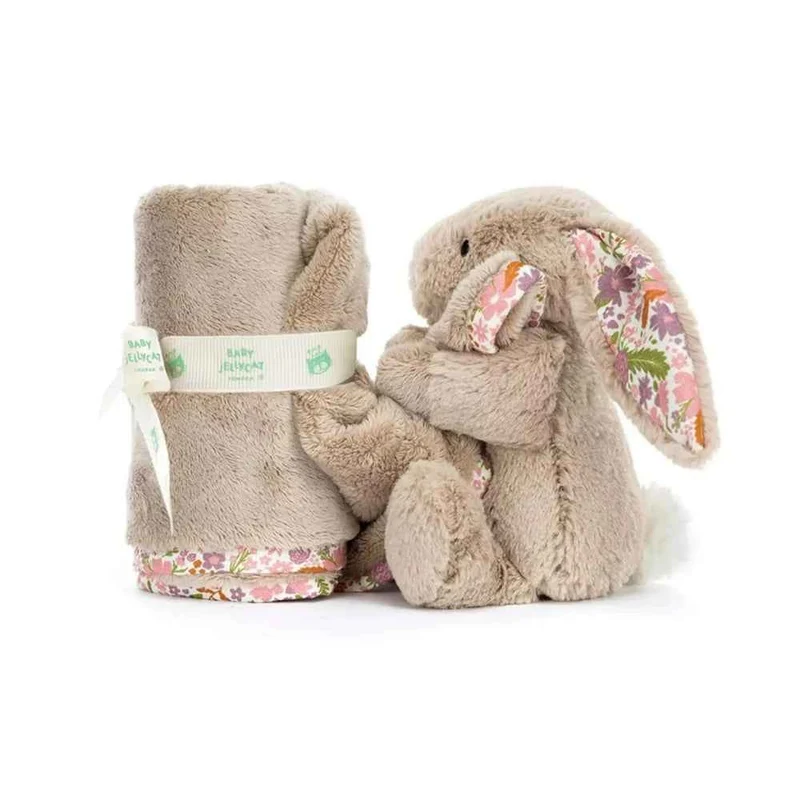 Stofftier Kuscheltier Hase mit Blumenöhrchen Petal – Beige 34 cm