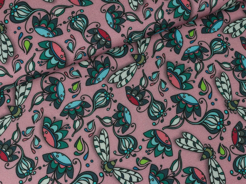 Reststück 47cm - Viscosedruck Donna Gloria altrosa by Lila Lotta