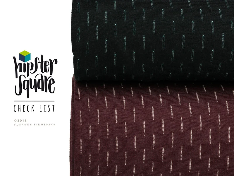 Reststück 80cm - Hamburger Liebe 3D-Relief Hipster Square Check List blau