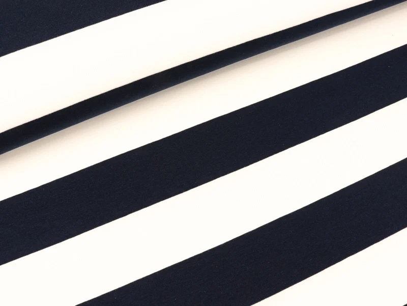 Reststück 52cm - Bio-Single-Jersey Blockstreifen blue navy-weiß