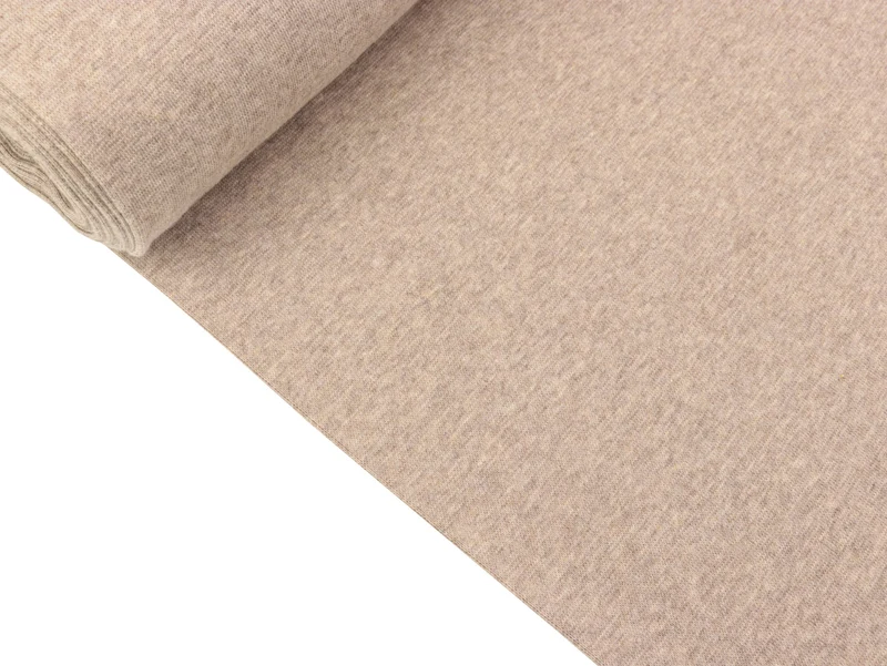 Reststück 34cm - Glatte Bündchenware Heike beige melange