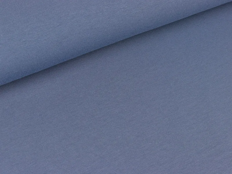 Reststück 29cm - Leichter Sweat Maike rauchblau uni