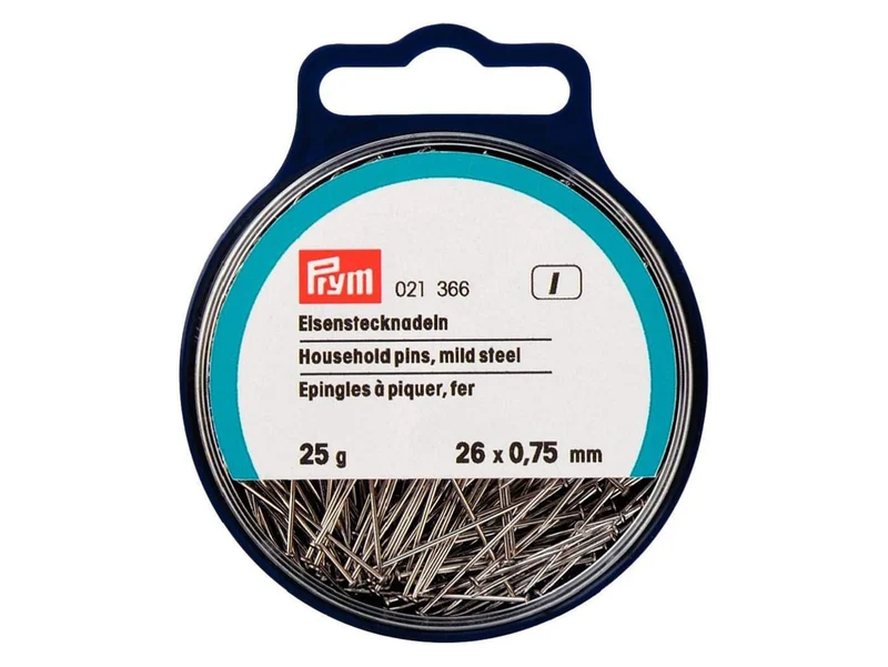 Prym 021366 Eisenstecknadeln Ø 0,75mm x 26mm - 1 Dose, 25g