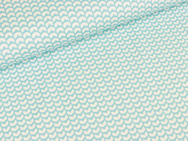 Reststück 36cm - Baumwolljersey Mini Fin Shirt wasserblau by Lila Lotta