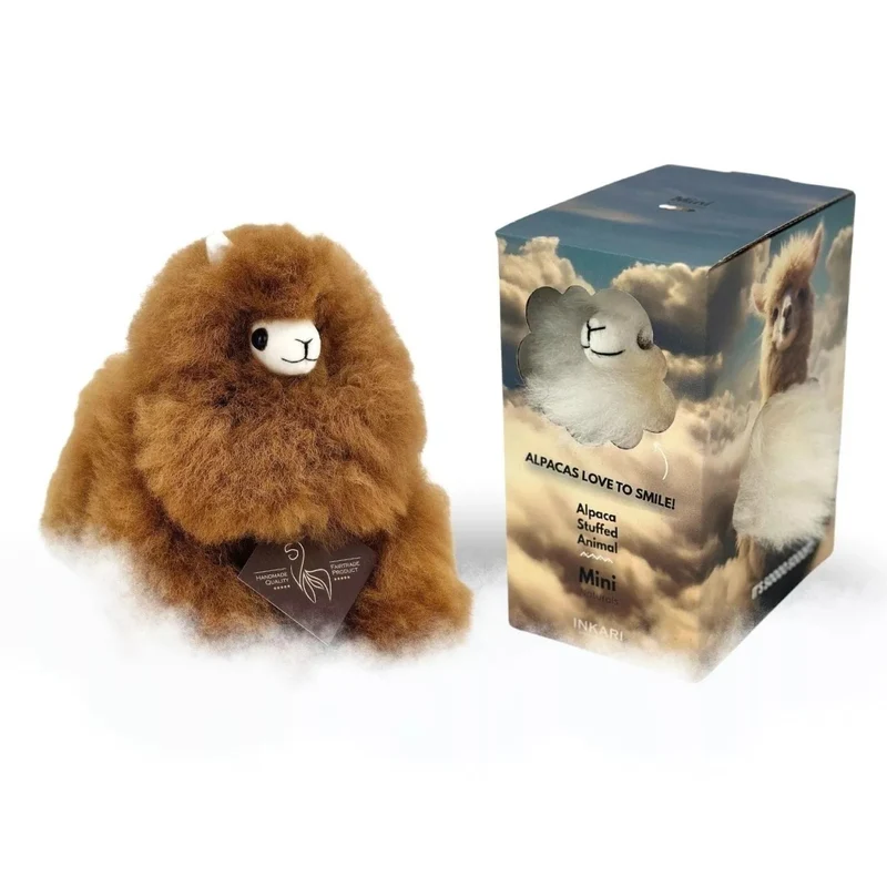 Fluffiges Alpaka Naturals-Kuscheltier – Hazelnut 15 cm
