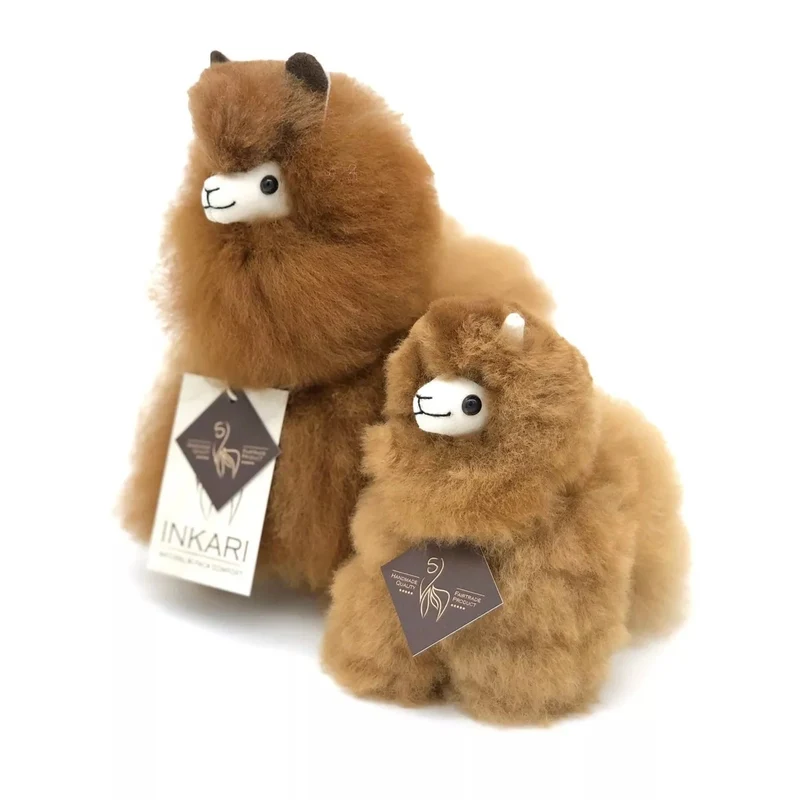 Fluffiges Alpaka Naturals-Kuscheltier – Hazelnut 15 cm