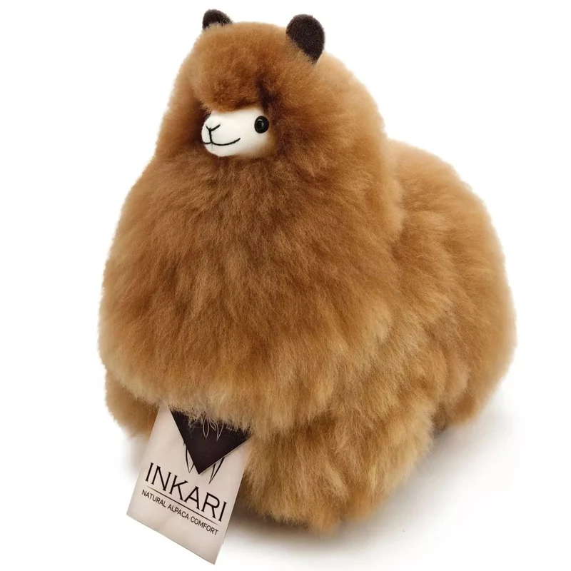 Flauschiges Alpaka Naturals Maskottchen - Haselnuss 23 cm