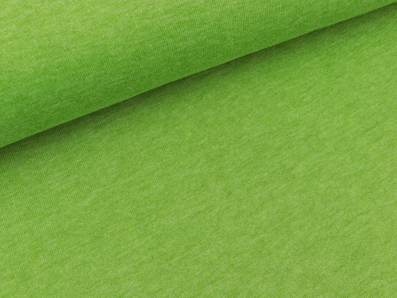 Reststück 32cm - Baumwollsweat grün meliert uni