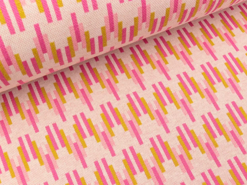 Reststück 40cm - Hamburger Liebe 4 Farb-Jacquardjersey Bliss Pick a Stick puder