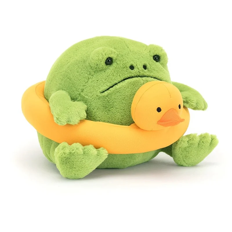 Plüsch-Regenfrosch Ricky mit Entchen zum Schwimmen 18 cm