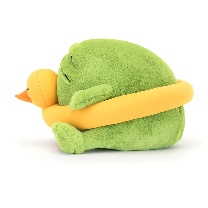 Plüsch-Regenfrosch Ricky mit Entchen zum Schwimmen 18 cm