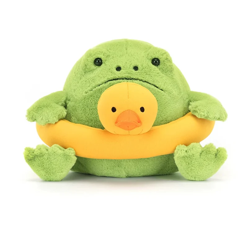 Plüsch-Regenfrosch Ricky mit Entchen zum Schwimmen 18 cm