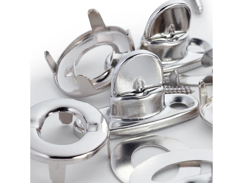 Prym 545510 Drehverschlüsse 33mm messing edelstahl silberfarbig - 4 Stück