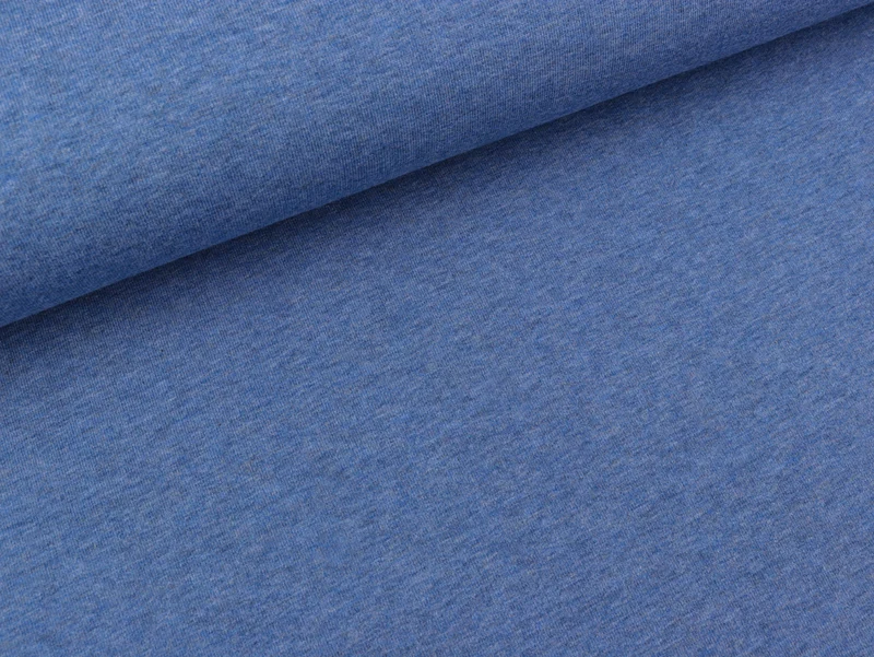Reststück 15cm - Leichter Sweat Maike blau melange