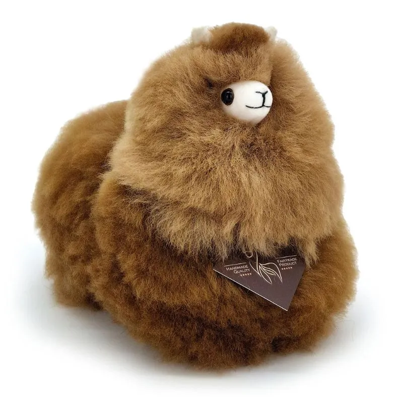 Fluffiges Alpaka Naturals-Kuscheltier – Caramel 15 cm