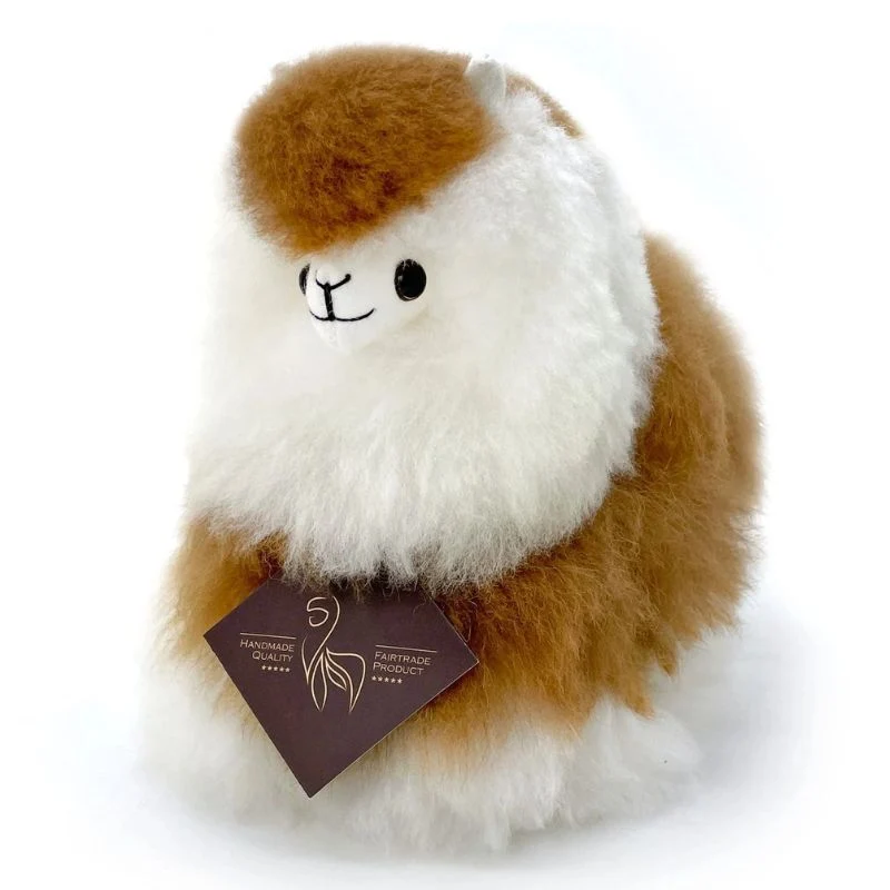 Fluffiges Alpaka Naturals-Kuscheltier – Macchiato 15 cm