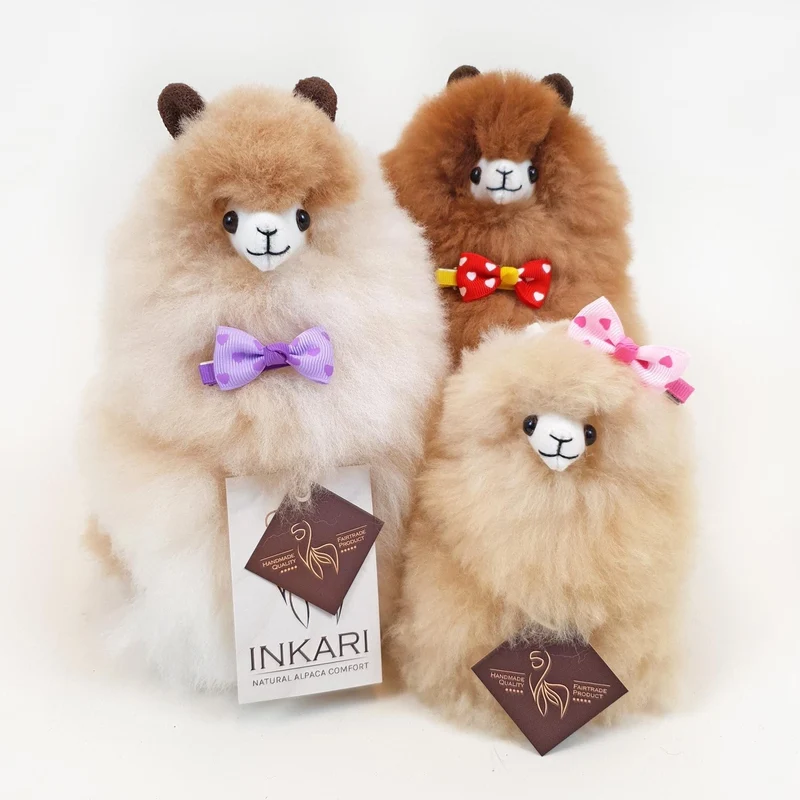 Fluffiges Alpaka Naturals-Kuscheltier – Macchiato 15 cm
