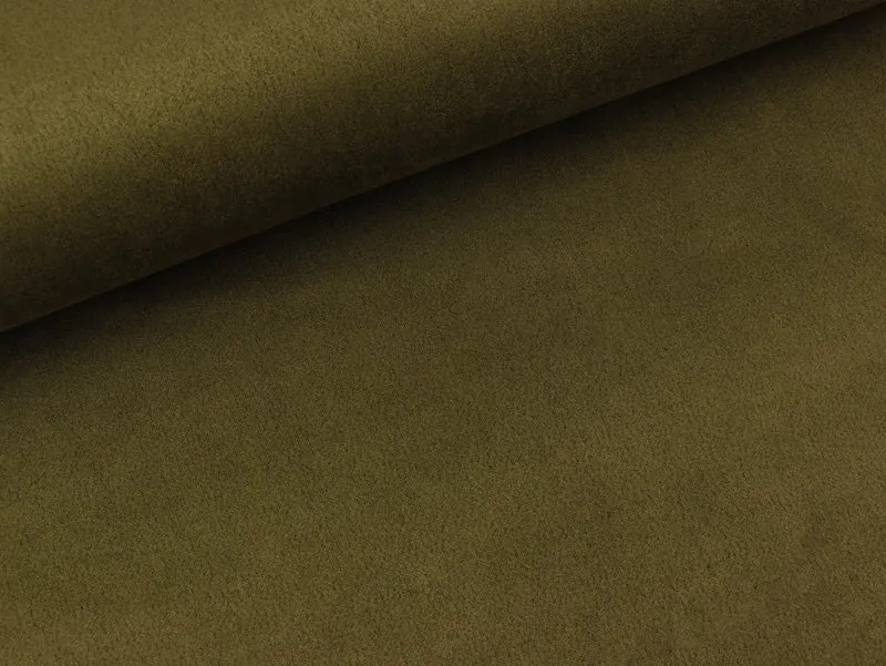 Reststück 43cm - Stretch Suede Velourleder Imitat Chloe khaki uni