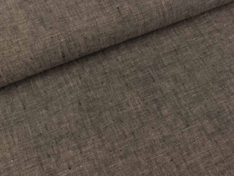 Reststück 23cm - Leinenstoff Georgio taupe meliert
