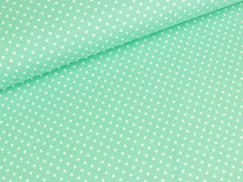 Reststück 16cm - Baumwolljersey Dots Jerseydots mint