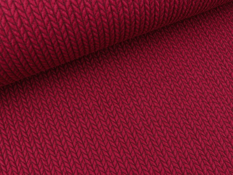Reststück 94cm - Hamburger Liebe Check Point Big Knit prugna-bordeaux