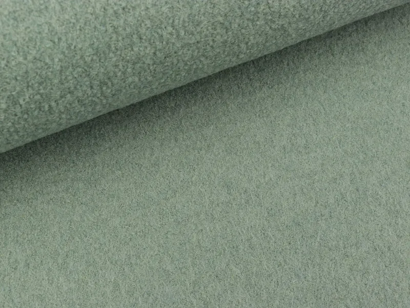 Reststück 23cm - Gekochte Wolle Naomi oldmint uni Wollwalk
