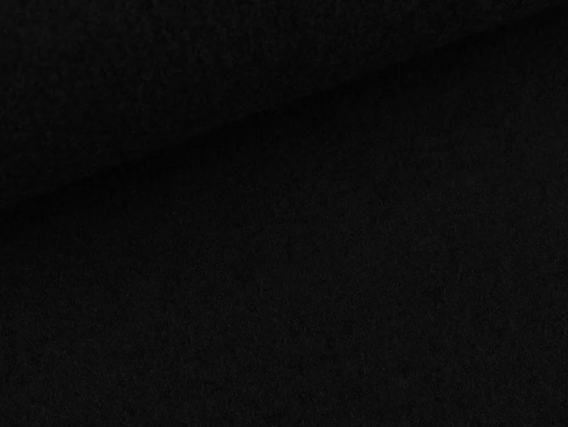 Reststück 25cm - Wollwalk schwarz meliert uni