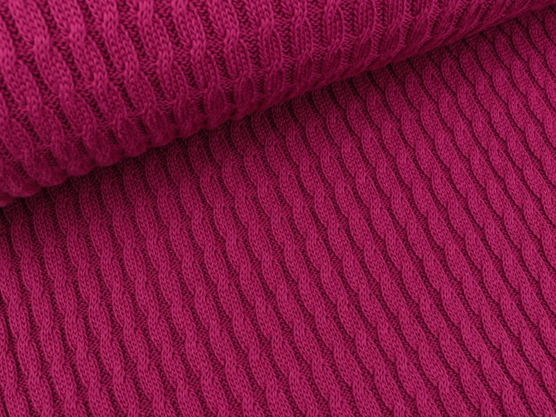 Reststück 26cm - Hamburger Liebe Check Point Grobstrick Knitty Plait No.1 ciclamino