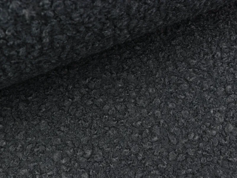 Reststück 20cm - Boucle Maxi dark grey uni