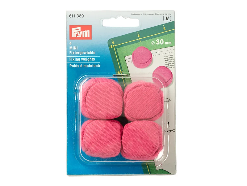 Prym 611389 Fixiergewichte Mini Baumwolle und Metallkugeln 30mm - pink