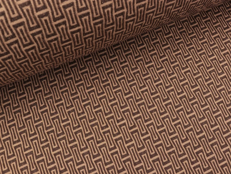 Reststück 10cm - Hamburger Liebe Sakura 3D Wagara Knit braun-scoiatollo