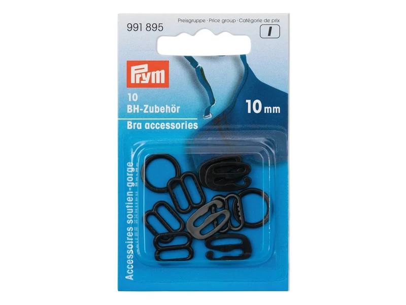 Prym 991895 BH-Zubehör schwarz - 10mm - 10-teilig