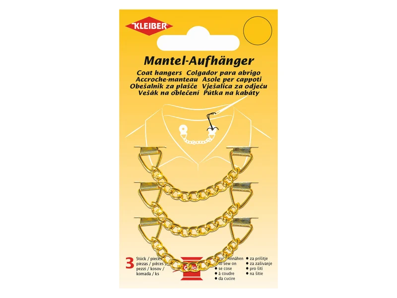 Kleiber 85932 Metall-Aufhänger 3er-Set - gold - ca. 8,3cm x 1,1cm