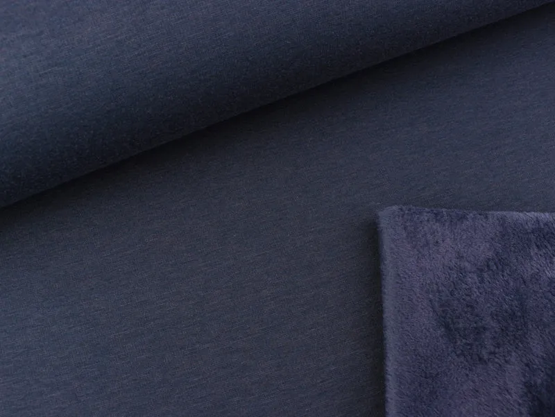 Reststück 33cm - Happy Fleece navy uni