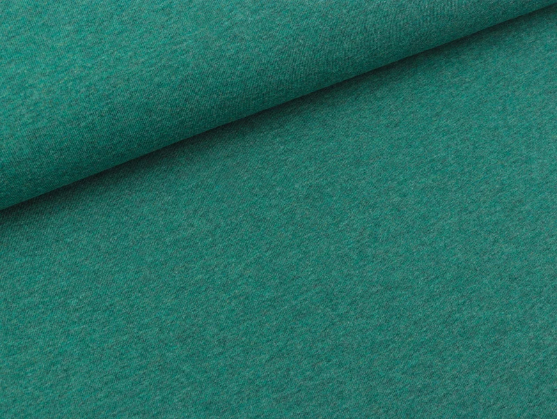 Reststück 45cm - Baumwolljersey Vanessa dunkelgrün melange