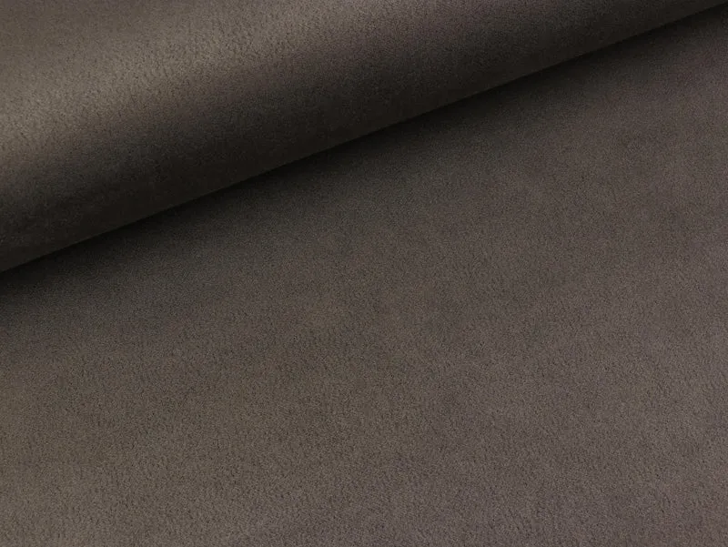 Reststück 12cm - Stretch Suede Velourleder Imitat Chloe mittelgrau uni