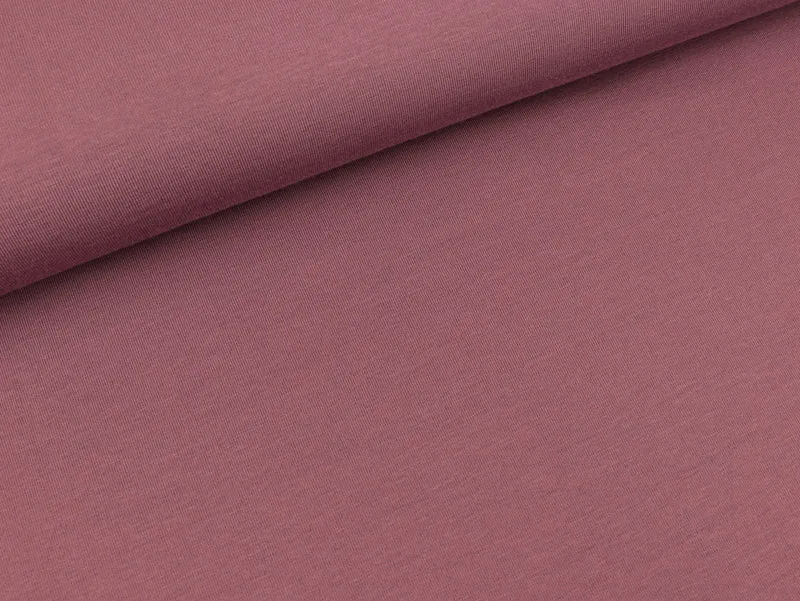 Reststück 38cm - Baumwolljersey mauve uni