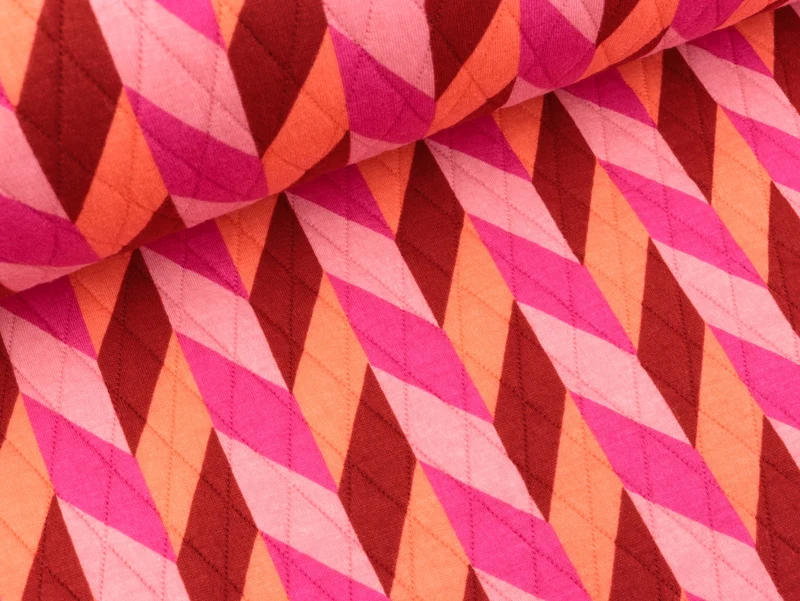 Reststück 42cm - Steppstoff "Park Lane" Bellevue pink-koralle-bunt by Hamburger Liebe