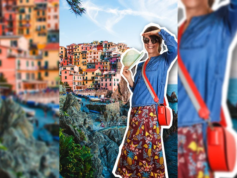 Reststück 66cm - Baumwoll-Satin Druck "At the Beach" Sweet Pineapple bordeaux by Hamburger Liebe