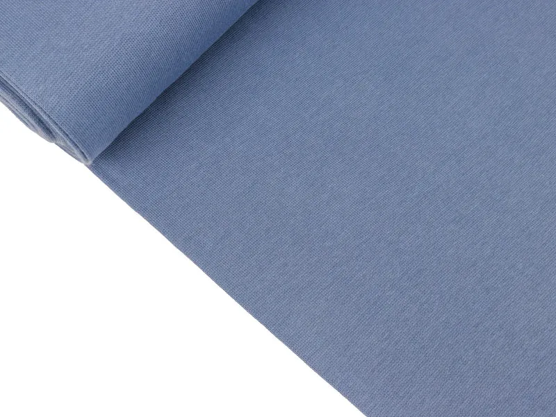 Reststück 14cm - Glatte Bündchenware Heike rauchblau