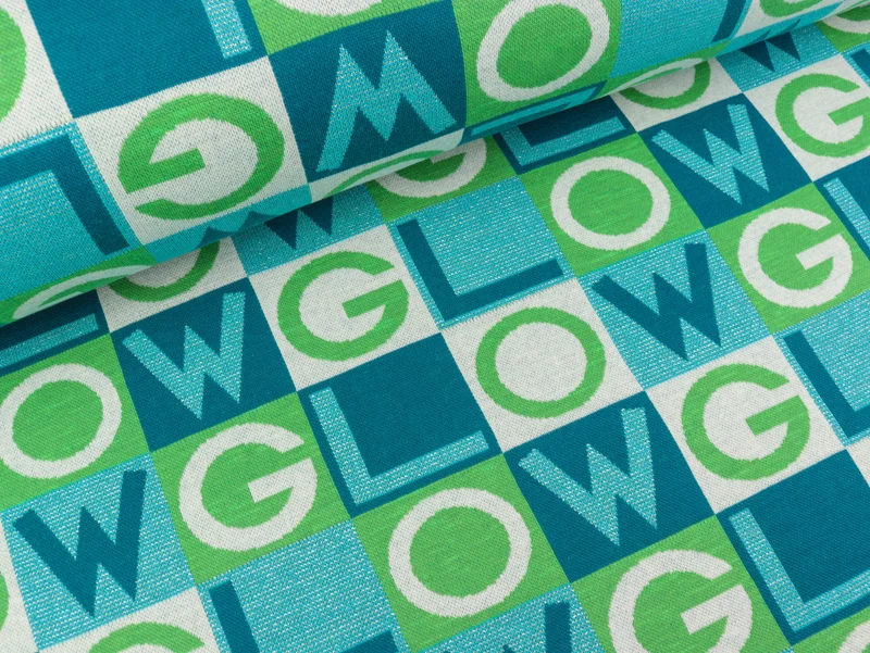 Reststück 27cm - Hamburger Liebe Jacquard Glow Glow türkis-clorofilla-petrol-silber-winterweiß