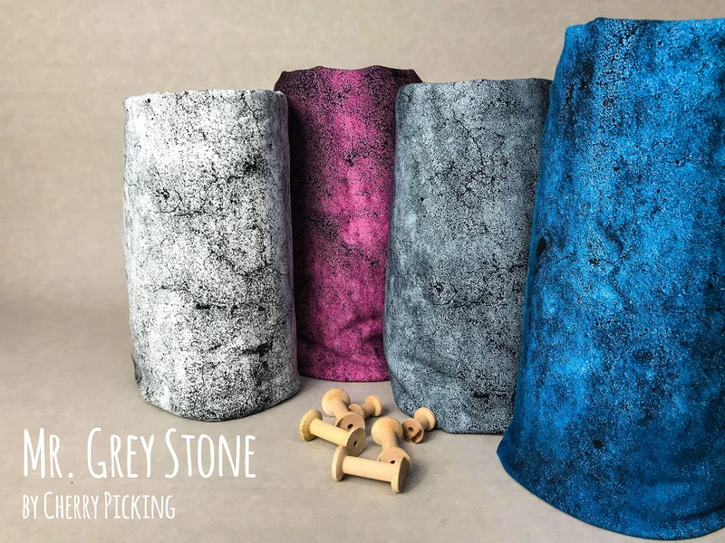 Reststück 15cm - French Terry Mr. Grey Stone dunkelgrau-schwarz by Cherry Picking