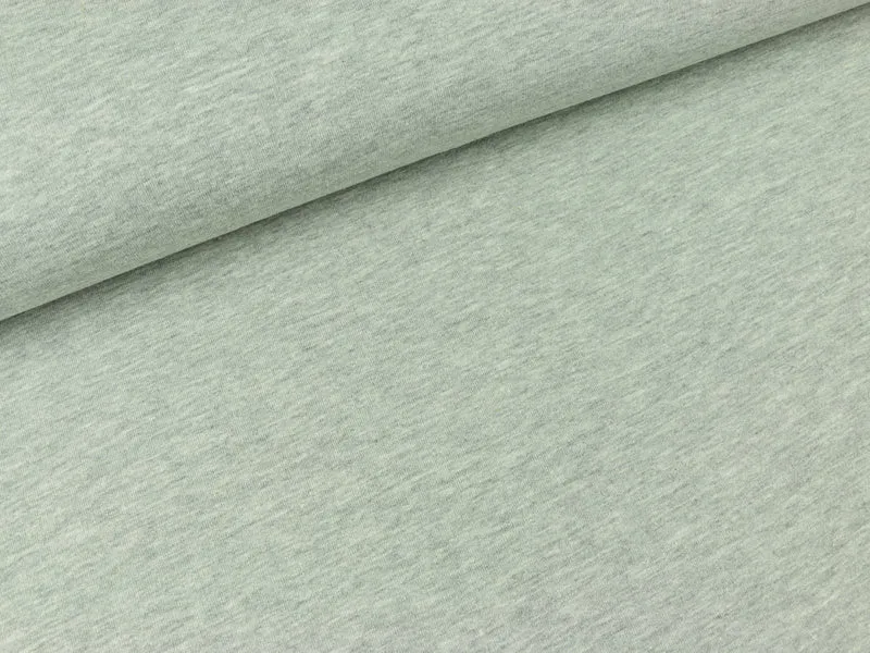Reststück 20cm - Leichter Sweat Maike hellgrau meliert uni