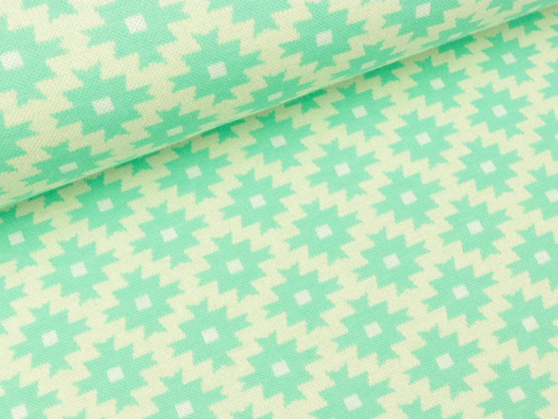 Reststück 26cm - Hamburger Liebe 3 Farb-Jacquardjersey Lil' Ikat verdino