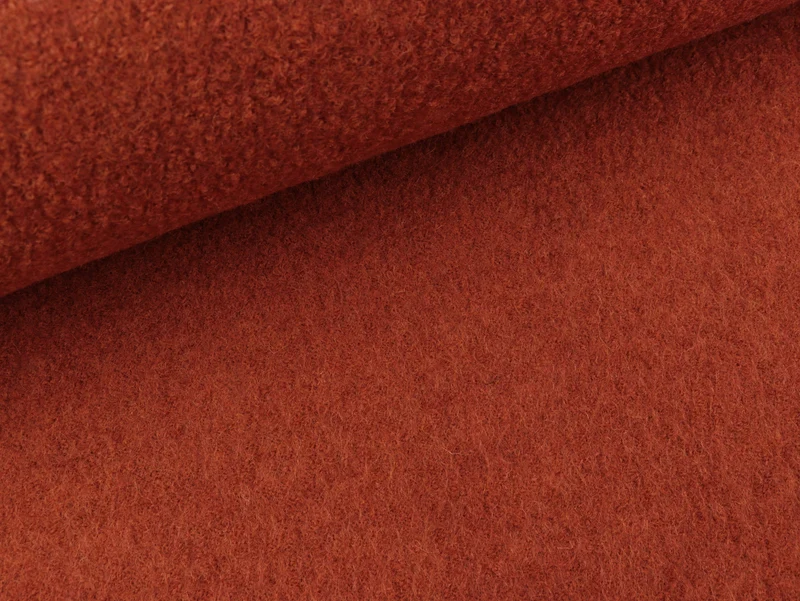 Reststück 26cm - Gekochte Wolle Naomi terracotta meliert Wollwalk