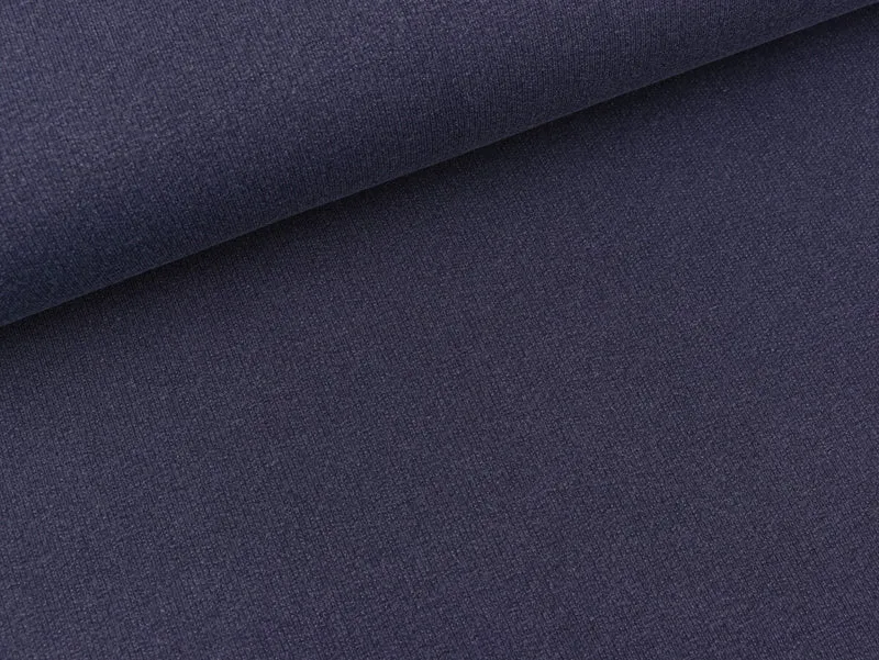 Reststück 34cm - French Terry Vintage Look dunkelblau-hellblau