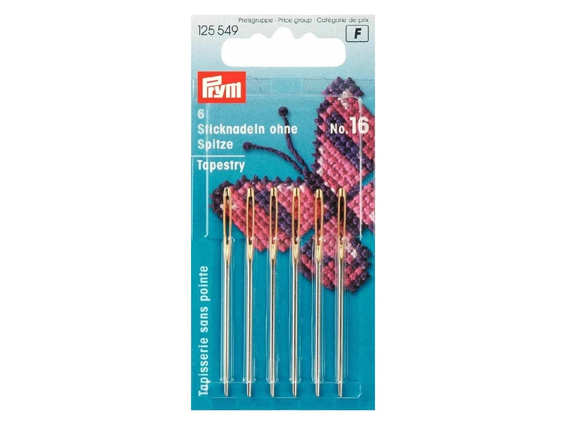 Prym 125549 Sticknadeln ohne Spitze No. 16 - silberfarbig - 6 Stück