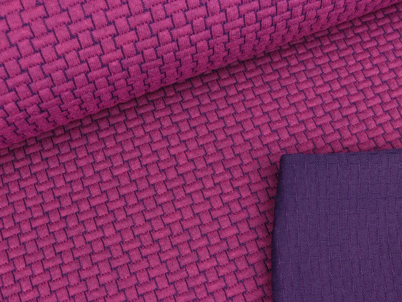 Reststück 25cm - Leichter Steppstoff Bricks beere-lila