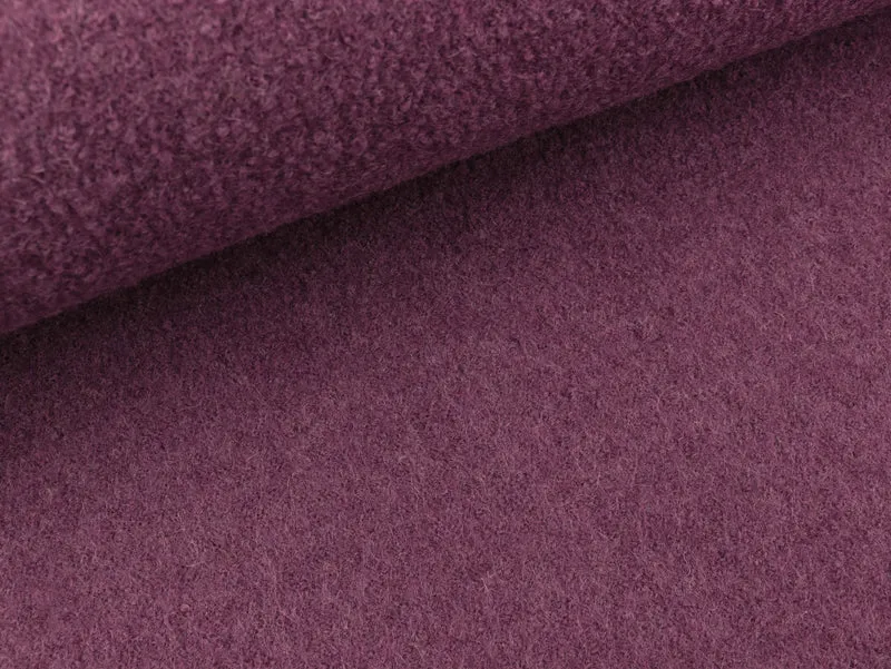 Reststück 22cm - Gekochte Wolle Naomi mauve uni Wollwalk